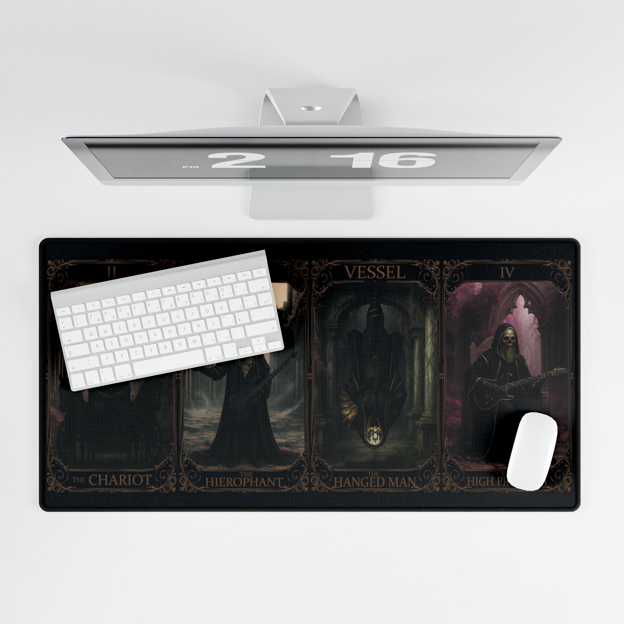 Tarot Card Gothic Desk Mat — Dark Occult Gaming & Workspace Mousepad