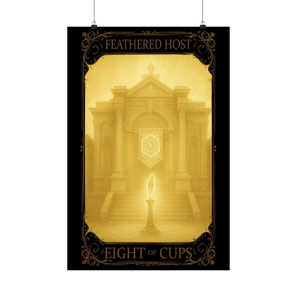 Elegant Tarot Card Print - Feathered Host Eight of Cups, Wall Art, Home Decor, Spiritual Gift, Mystic Decoration, Gallery Wall