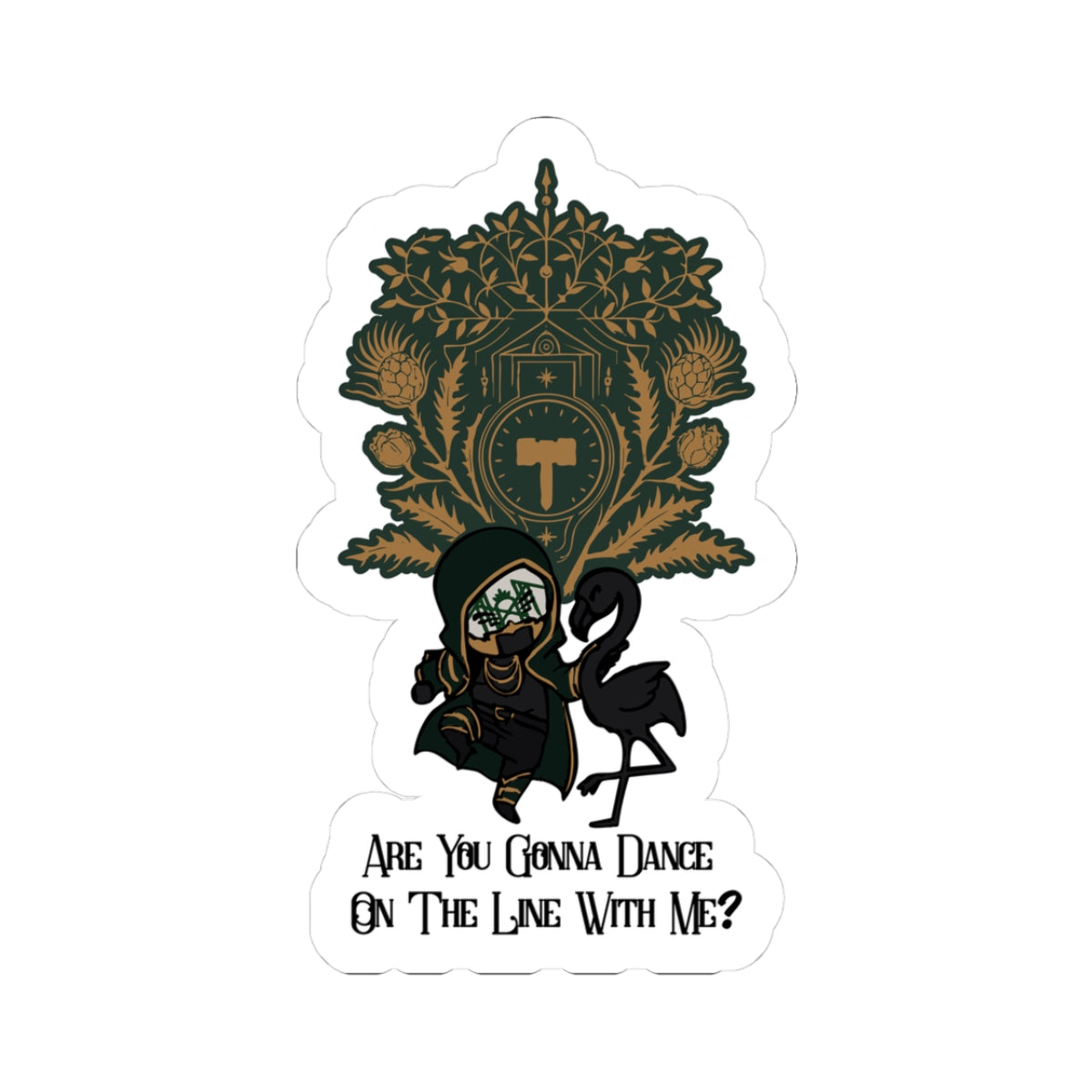 Past Self/Dance on the Line with me Kiss-Cut Stickers, Unique Laptop Decor, Creative Gift for Friends, Fun Wall Art, Floral Motif