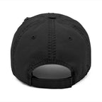 Embroidered Distressed Dad Hat — Pink Geometric Logo Cap