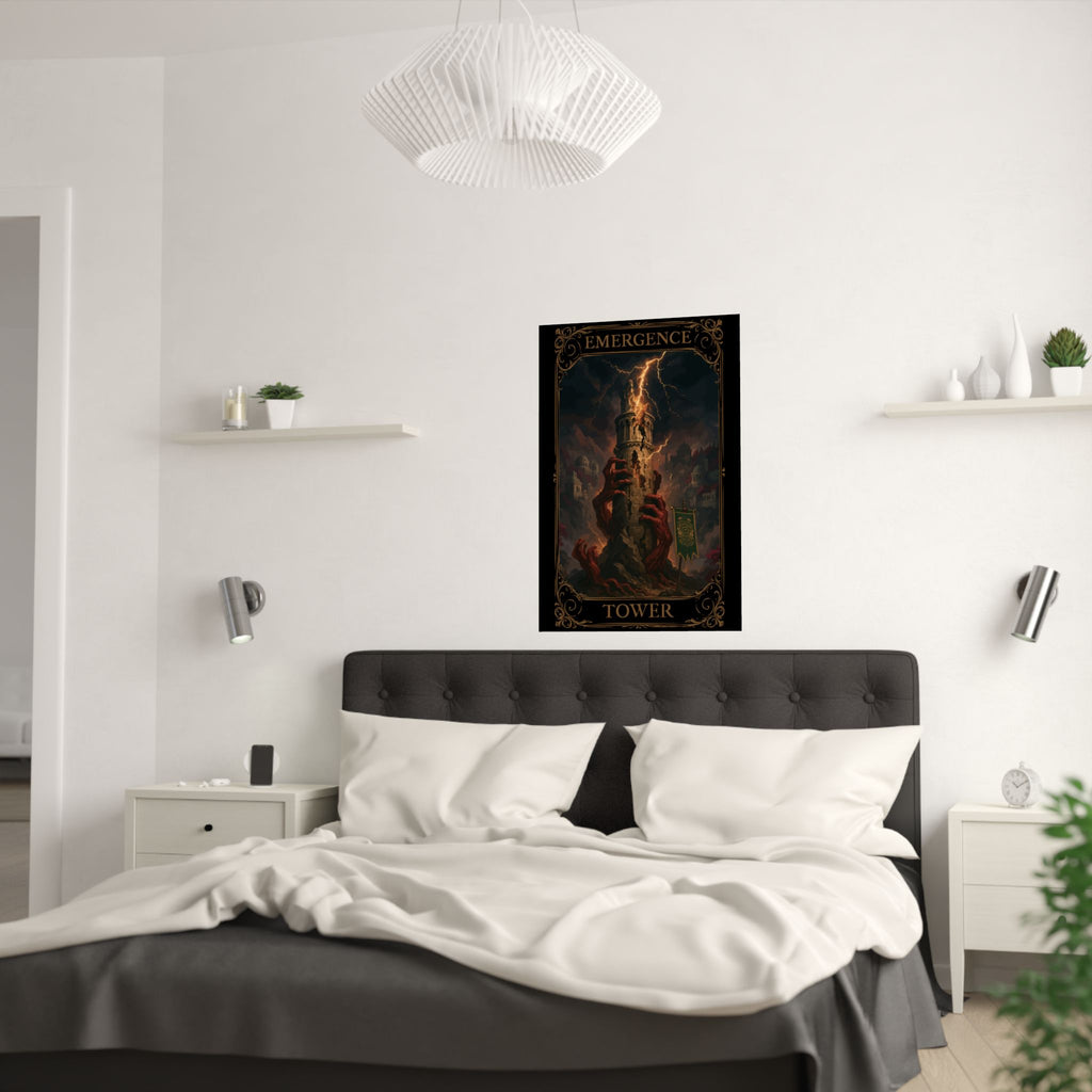 Caramel: The Tower Tower Tarot Satin Poster - Art Print, Wall Decor, Fantasy Artwork, Gothic Home Decor, Gift for Fantasy Lovers