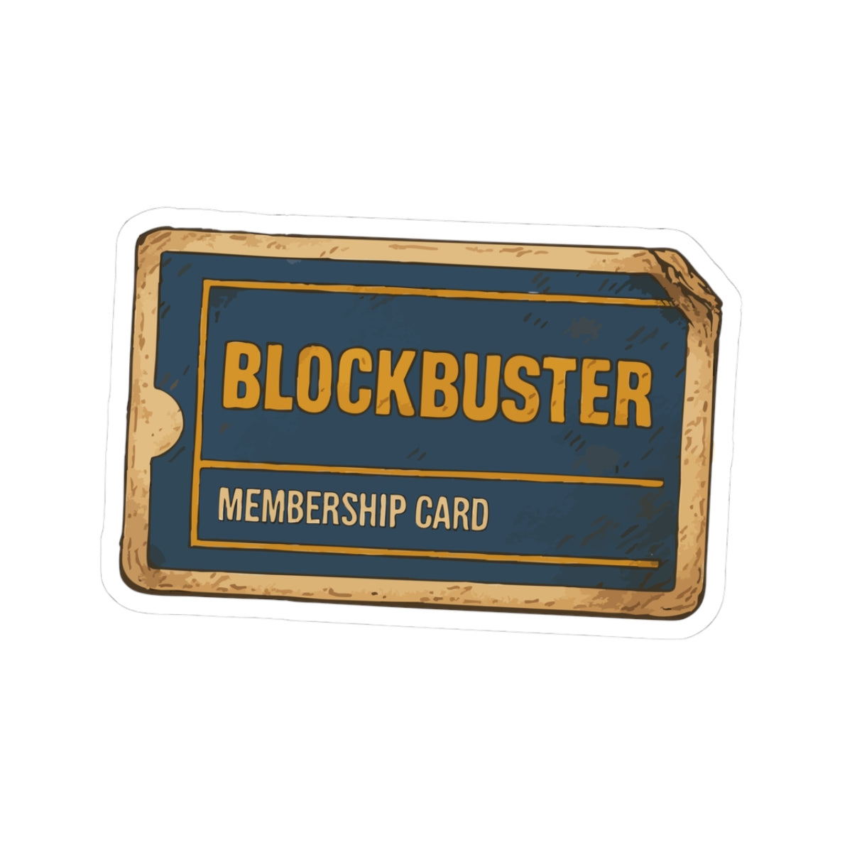 Blockbuster Membership Card Sticker — Retro Movie Rental Kiss-Cut Decal