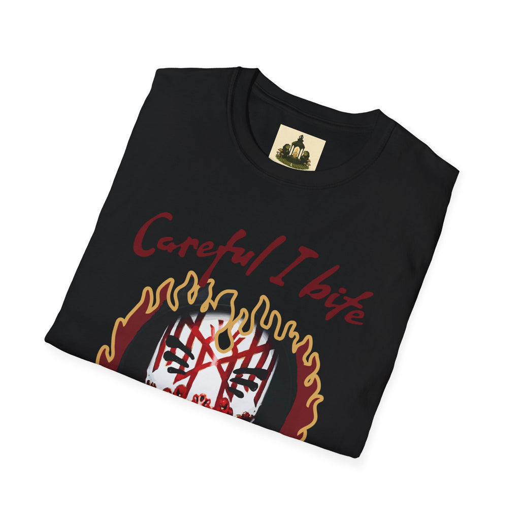 Careful I Bite-Vintage-Inspired Graphic Tee, Unisex Softstyle T-Shirt, Funny T-Shirt, Unique Gifts, Casual Wear, Concert Shirt