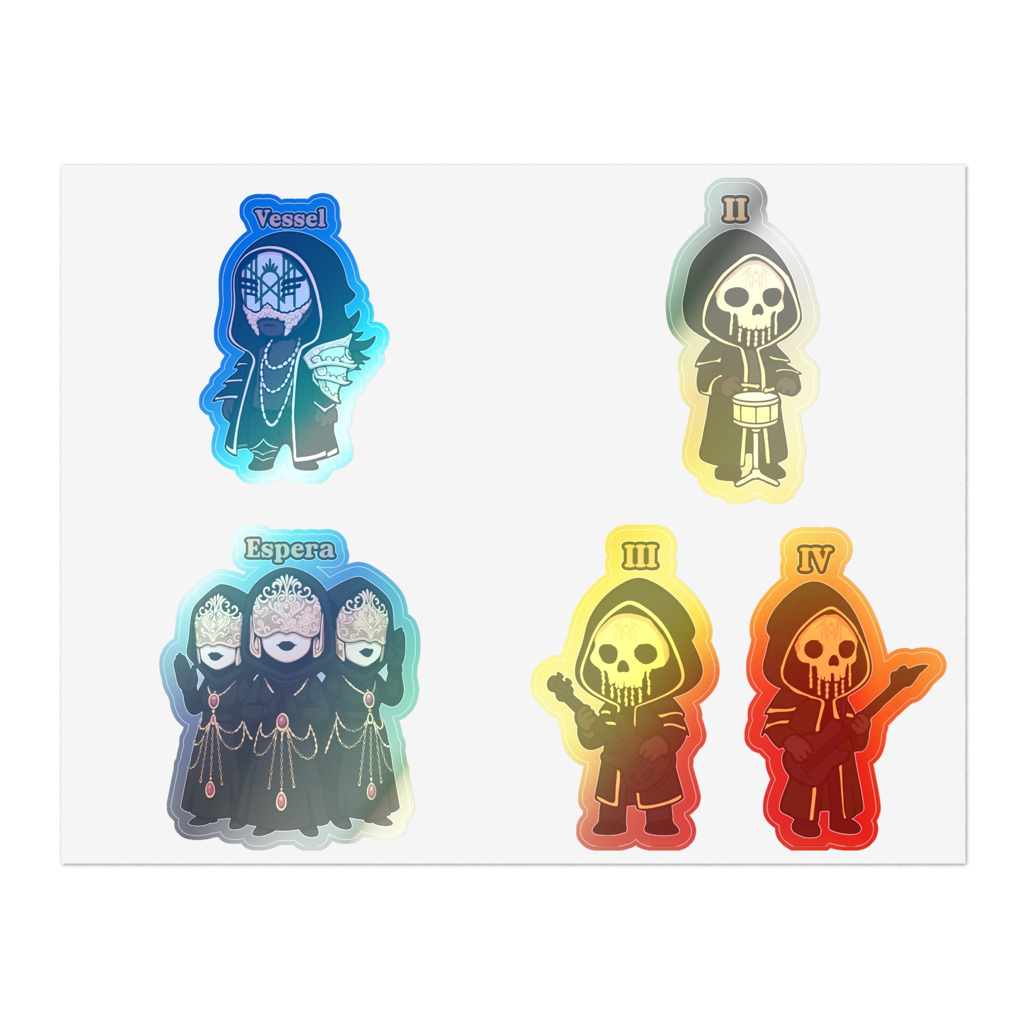 Chibi Band Members- Character Sticker Sheets for Halloween, Crafting, Journaling, Gift Wrap, and Decor