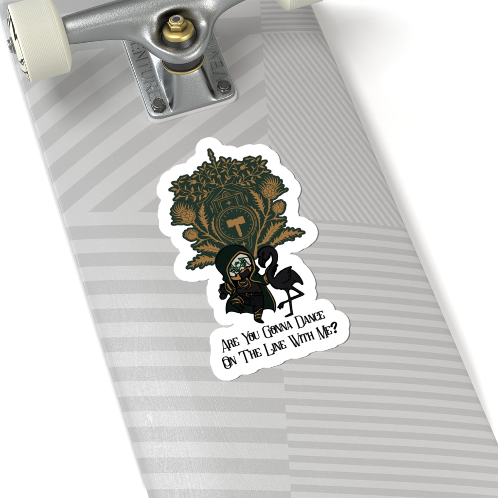 Past Self/Dance on the Line with me Kiss-Cut Stickers, Unique Laptop Decor, Creative Gift for Friends, Fun Wall Art, Floral Motif