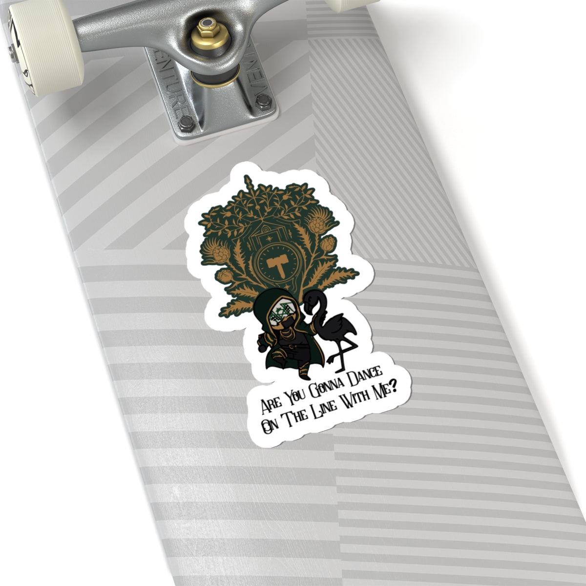 Past Self/Dance on the Line with me Kiss-Cut Stickers, Unique Laptop Decor, Creative Gift for Friends, Fun Wall Art, Floral Motif