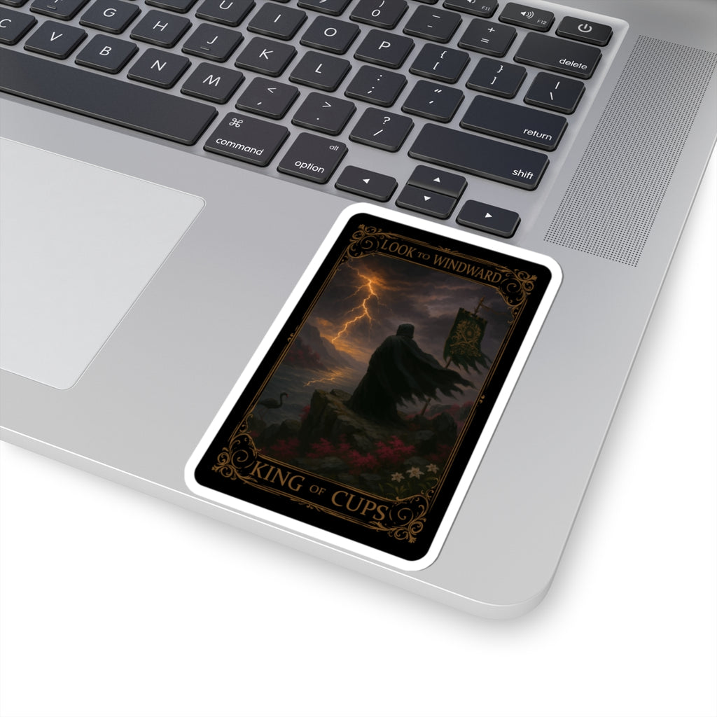 King of Cups Tarot- Mystical Stickers, Tarot Stickers for Spiritual Practitioners, Witchcraft, Café Décor, Gift for Tarot Lovers