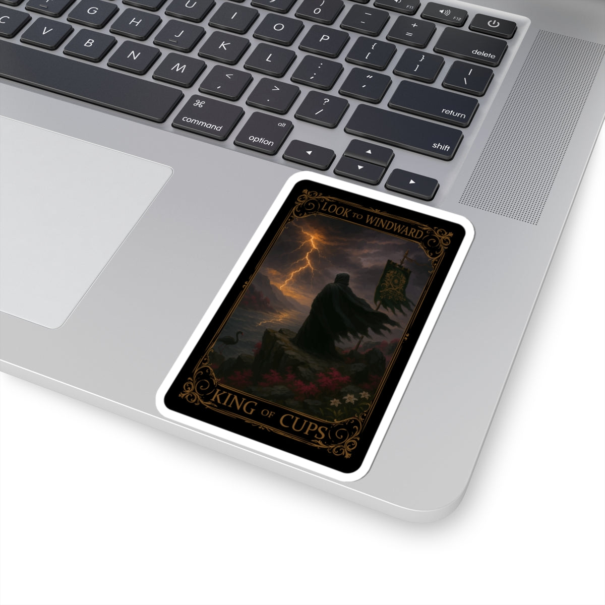 King of Cups Tarot- Mystical Stickers, Tarot Stickers for Spiritual Practitioners, Witchcraft, Café Décor, Gift for Tarot Lovers