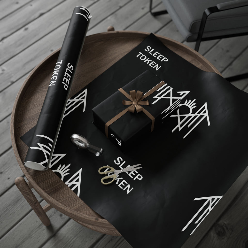 Wrapping Paper — Minimal Black "SLEEP TOKEN" Logo Gift Wrap