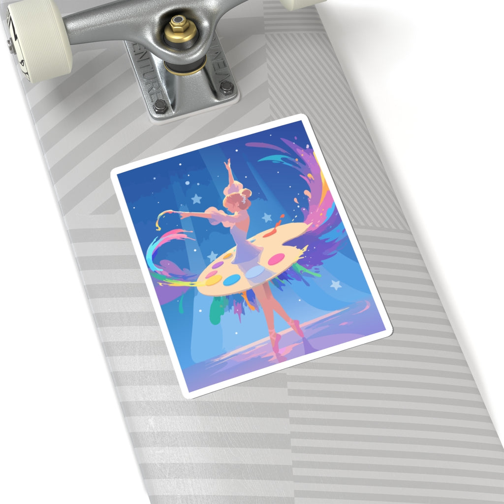 Ballet Painter Sticker — Colorful Ballerina Art Kiss-Cut Sticker