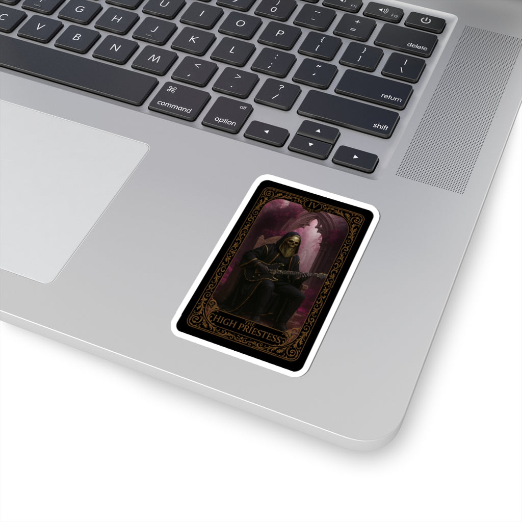 The High Priestess Tarot Themed Kiss-Cut Stickers - Witchy Decor, Laptop Adhesive, Dark Academia Art, Tarot Inspired Stickers