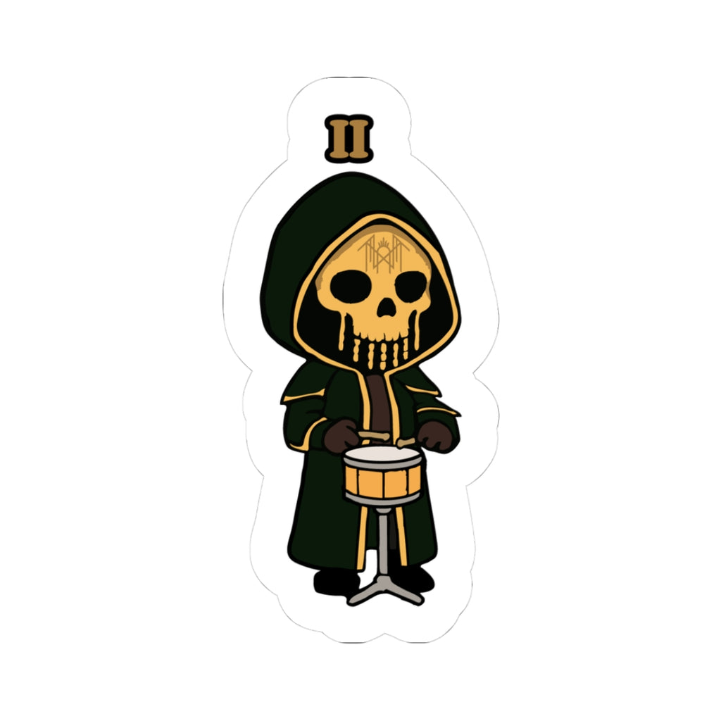 Chibi Drumming Kiss-Cut Stickers | Creepy Cute Decor, Halloween Fun, Laptop Stickers, Unique Gifts, Punk Aesthetic