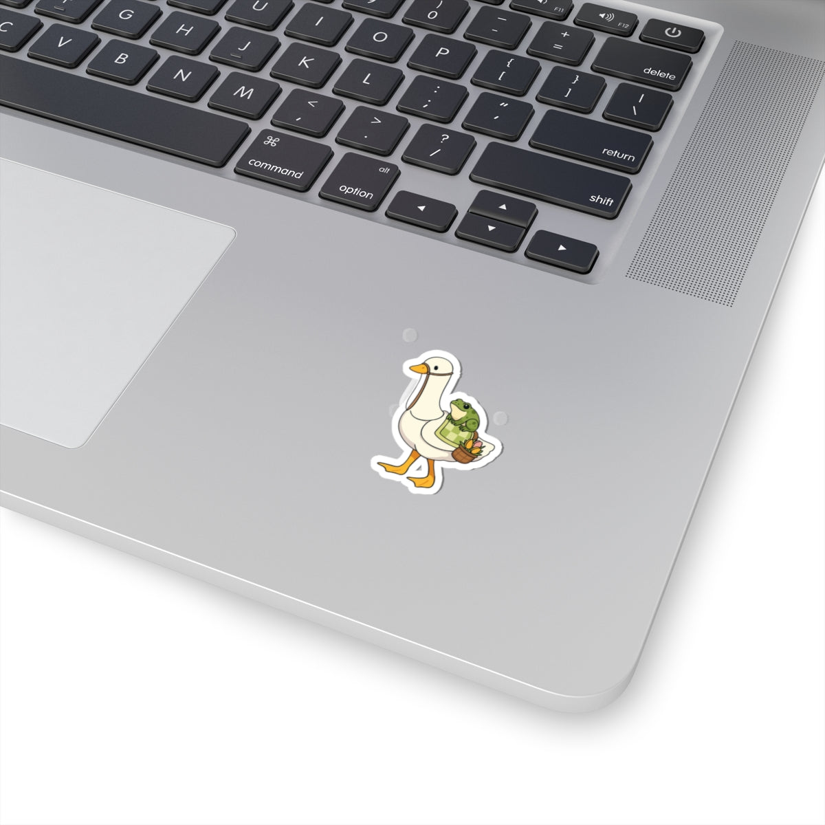 Goose & Frog Sticker — Cute Kiss-Cut Vinyl Decal