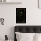 Nine of Cups Tarot- Mystical Satin Poster, Nine of Cups Artwork, Home Decor, Wall Art, Gothic Decor, Unique Gift for Tarot Lovers, Fantasy Home