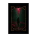 Ace of Swords Tarot- Mystical Satin Poster - Ace of Swords Art Print, Dark Wall Decor, Tarot-Inspired Home Decor, Spiritual Aesthetic, Gothic Wall Art