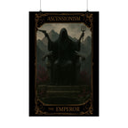 The Emperor Tarot, Mystical Satin Poster Art, Wall Decor, Fantasy Artwork, Gift for Fans, Gothic Decor, Home Aesthetic