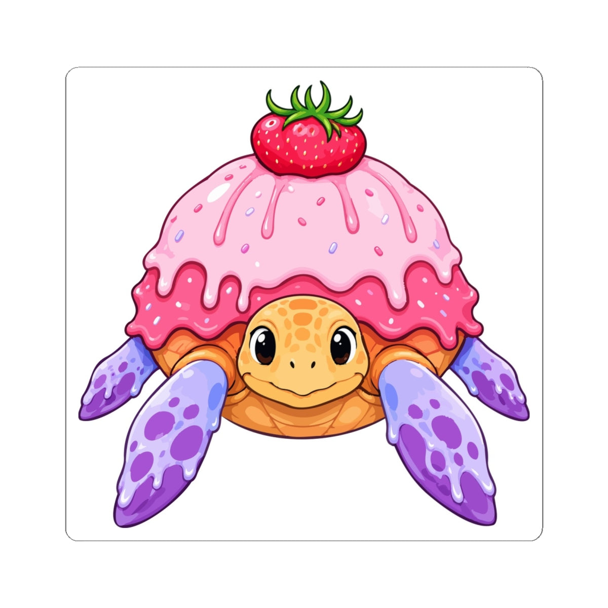 Cute Strawberry Shell Turtle Sticker