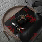 Black & Red Spider Pattern Wrapping Paper Roll — Gothic Gift Wrap for Halloween & Fans