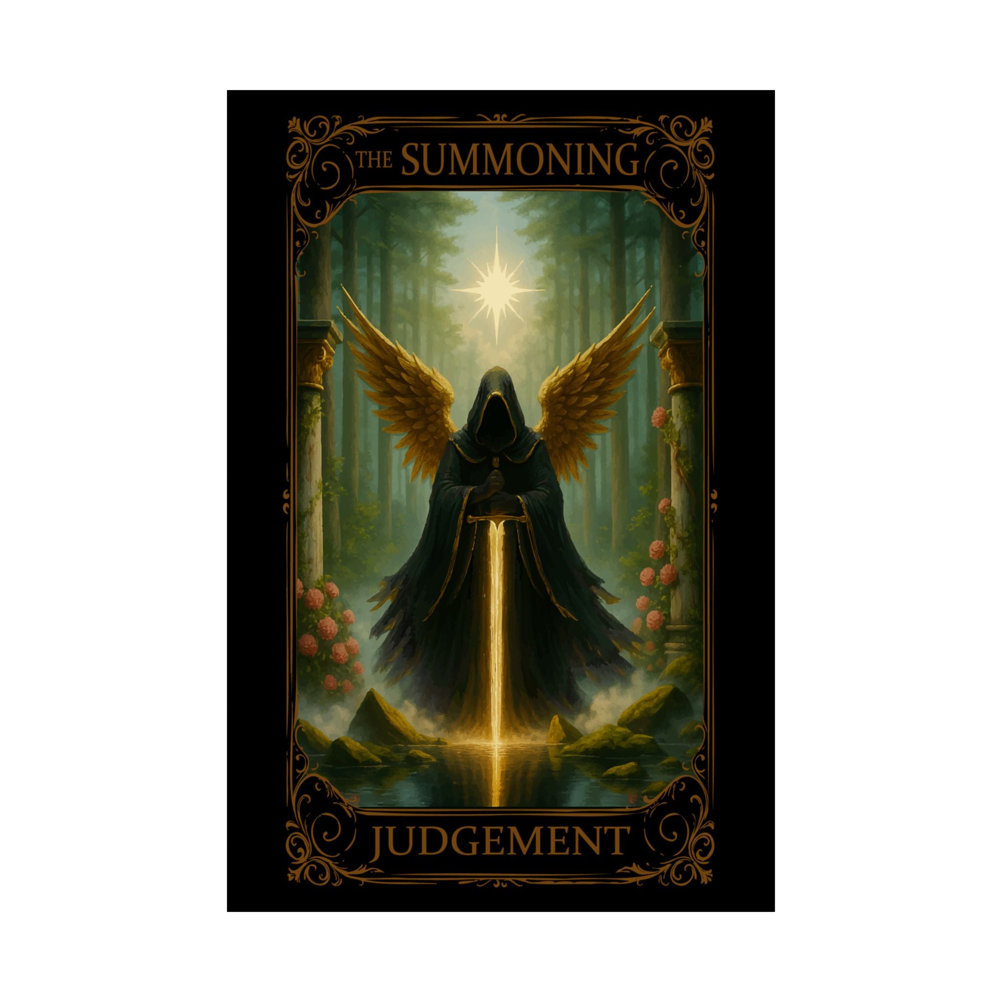 Judgement Tarot-Fantasy Art Satin Posters, Gothic Wall Decor, The Summoning Artwork, Unique Home Decoration, Room Aesthetic, Gift for Fantasy Lovers