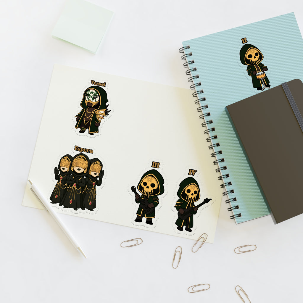 Chibi Band Members- Character Sticker Sheets for Halloween, Crafting, Journaling, Gift Wrap, and Decor