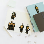 Chibi Band Members- Character Sticker Sheets for Halloween, Crafting, Journaling, Gift Wrap, and Decor