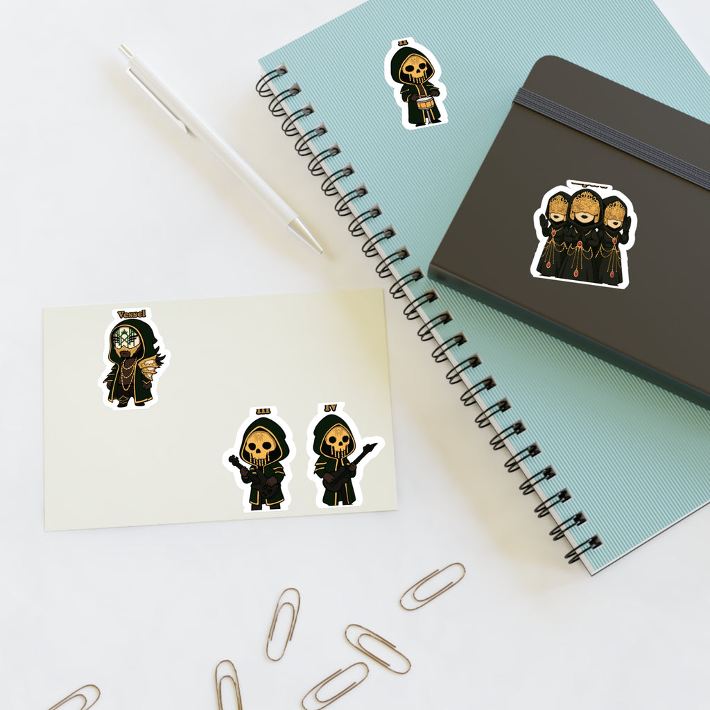 Chibi Band Members- Character Sticker Sheets for Halloween, Crafting, Journaling, Gift Wrap, and Decor