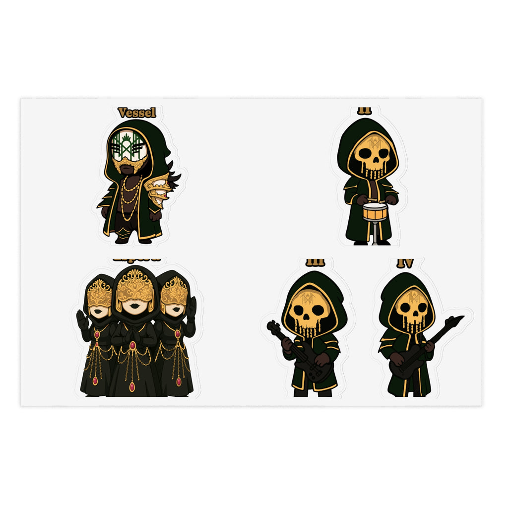 Chibi Band Members- Character Sticker Sheets for Halloween, Crafting, Journaling, Gift Wrap, and Decor