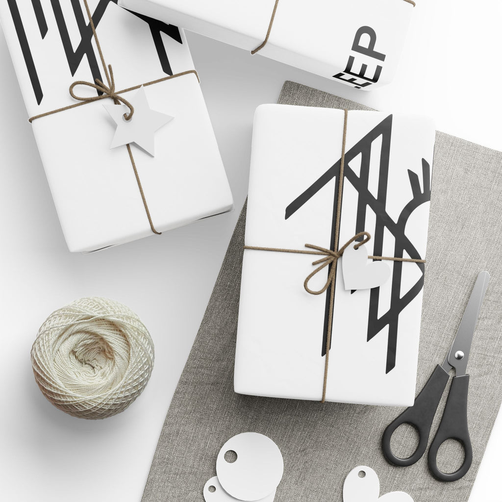 Minimal Black & White Wave Wrapping Paper Roll — Modern Abstract Gift Wrap