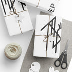 Minimal Black & White Wave Wrapping Paper Roll — Modern Abstract Gift Wrap