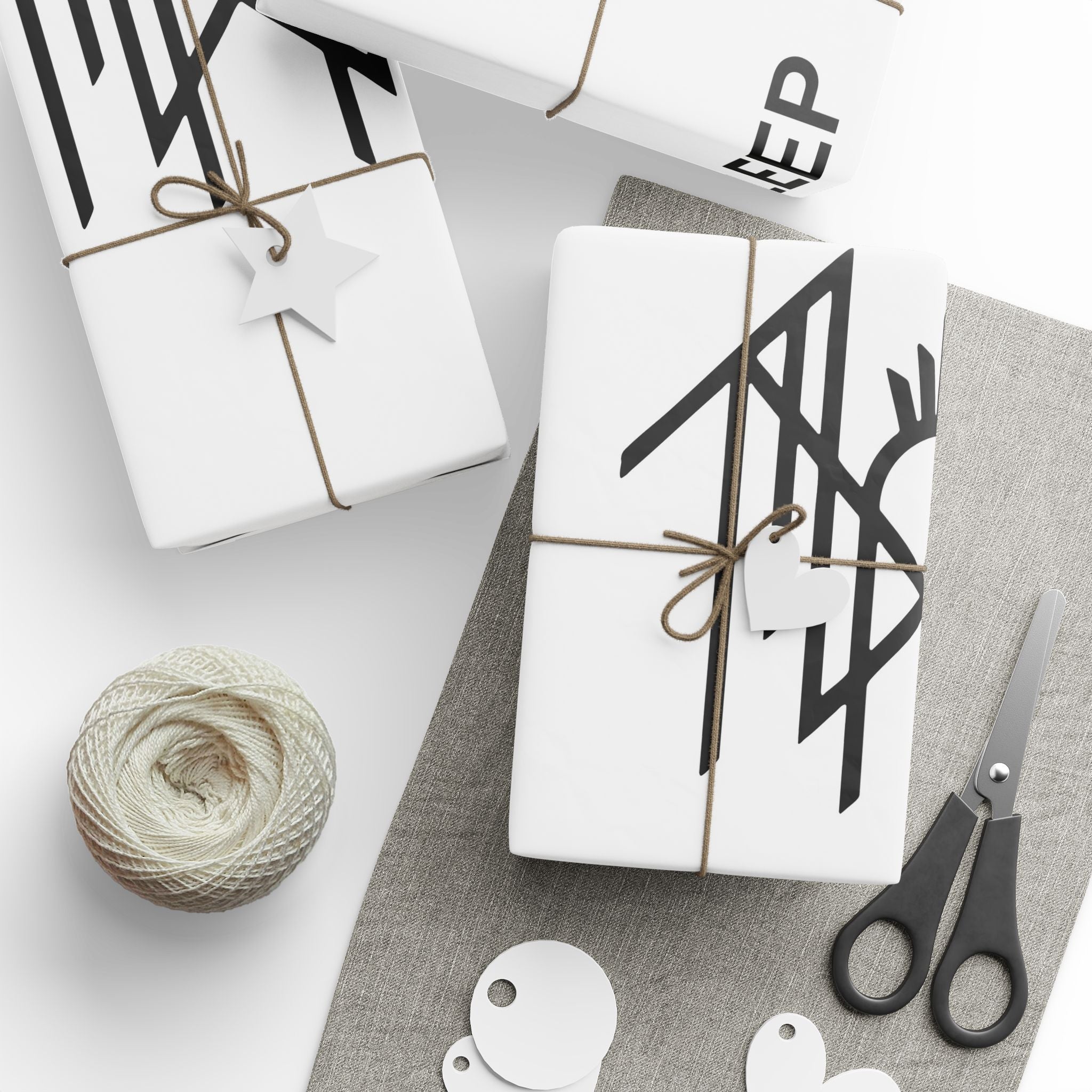 Minimal Black & White Wave Wrapping Paper Roll — Modern Abstract Gift Wrap