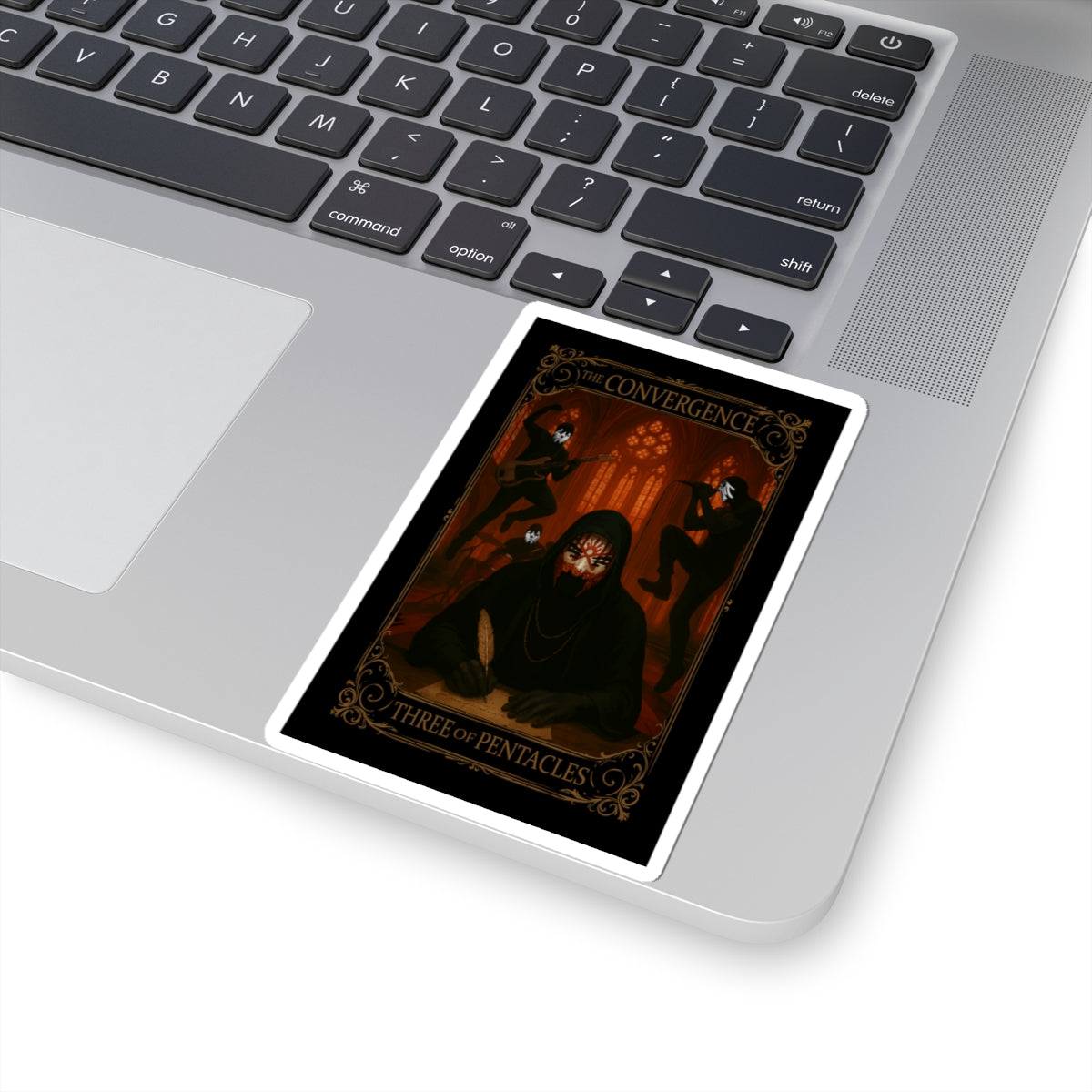 Three of Pentacles Tarot- Mystical Kiss-Cut Stickers - Intriguing Art for Planners, Laptops, Journals, Gifts, Decor