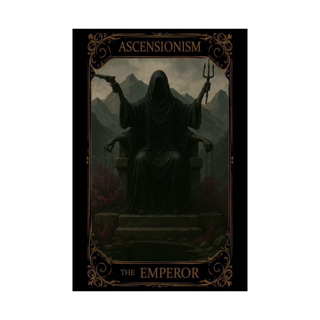 The Emperor Tarot, Mystical Satin Poster Art, Wall Decor, Fantasy Artwork, Gift for Fans, Gothic Decor, Home Aesthetic
