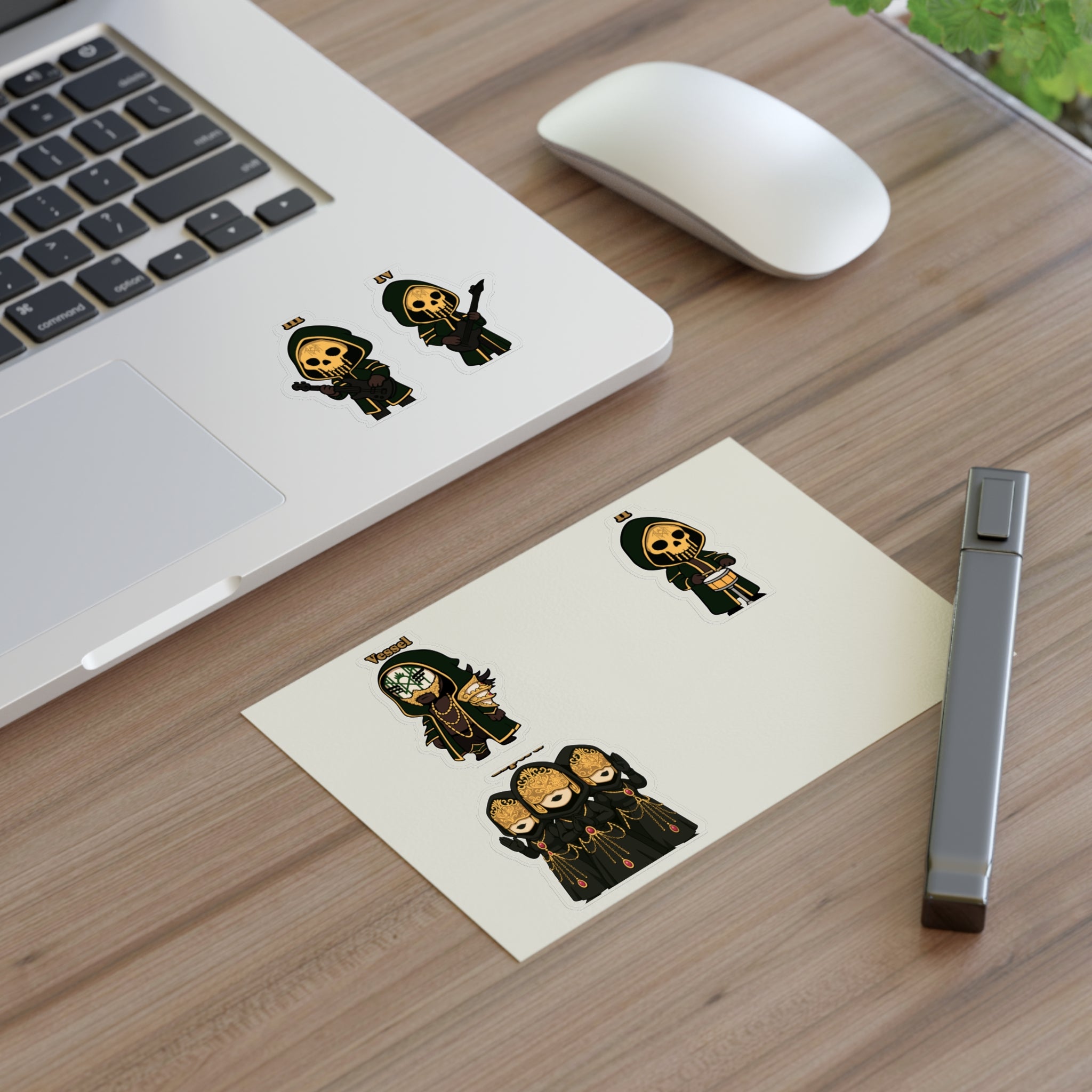 Chibi Band Members- Character Sticker Sheets for Halloween, Crafting, Journaling, Gift Wrap, and Decor