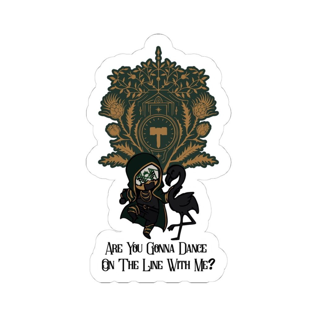 Past Self/Dance on the Line with me Kiss-Cut Stickers, Unique Laptop Decor, Creative Gift for Friends, Fun Wall Art, Floral Motif