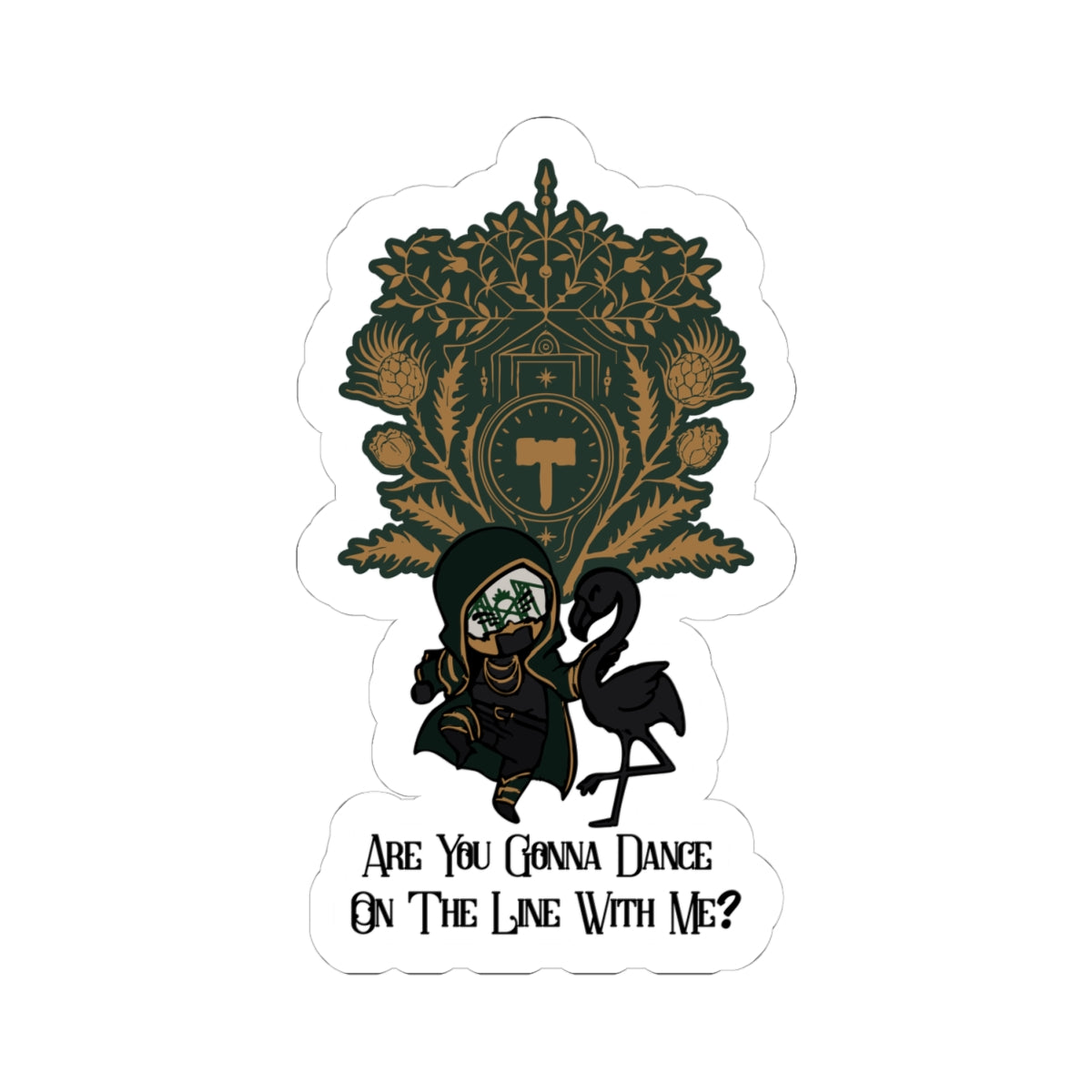 Past Self/Dance on the Line with me Kiss-Cut Stickers, Unique Laptop Decor, Creative Gift for Friends, Fun Wall Art, Floral Motif