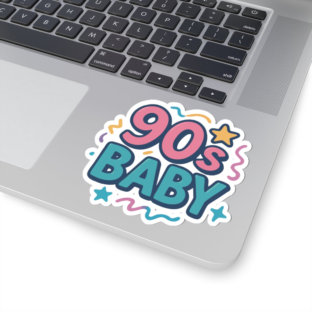 90s Baby Sticker — Retro Neon Kiss-Cut Decal for Laptops, Water Bottles & Journals