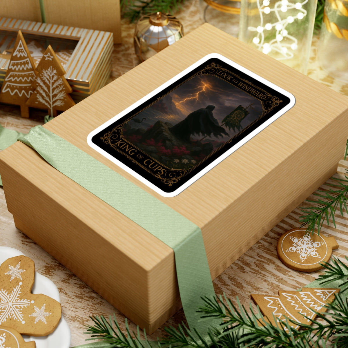 King of Cups Tarot- Mystical Stickers, Tarot Stickers for Spiritual Practitioners, Witchcraft, Café Décor, Gift for Tarot Lovers