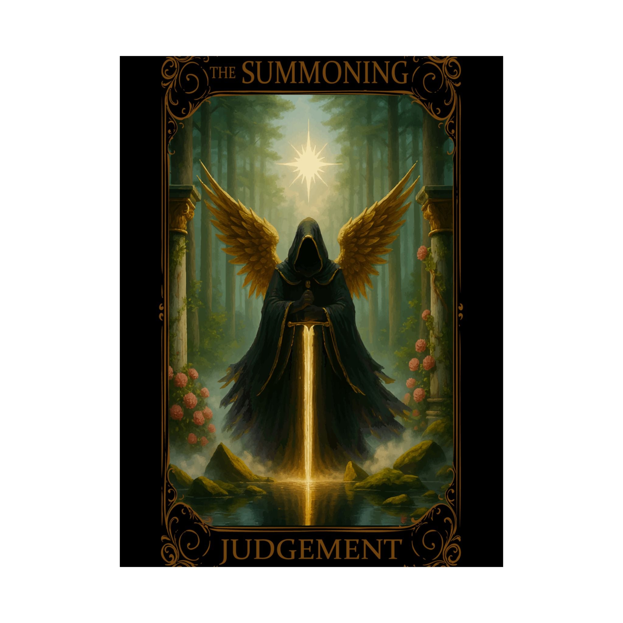 Judgement Tarot-Fantasy Art Satin Posters, Gothic Wall Decor, The Summoning Artwork, Unique Home Decoration, Room Aesthetic, Gift for Fantasy Lovers