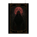 Sleep- The Moon Tarot Satin Poster | Dark Aesthetic Wall Art, Gothic Decor, Bedroom Decor, Unique Gift, Home Decor