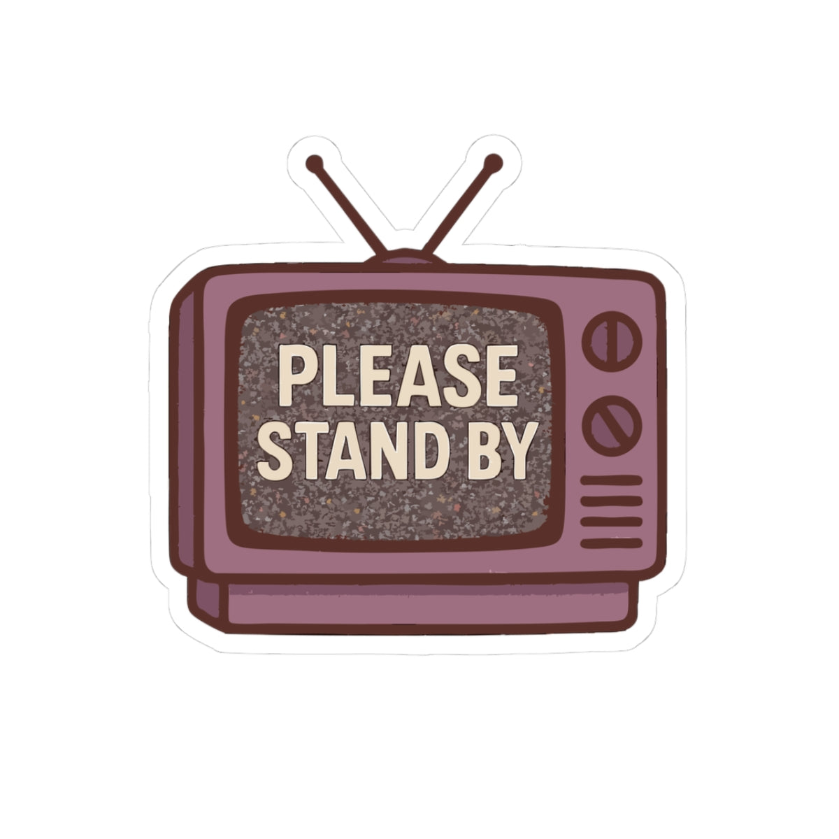 90's Retro TV Sticker — "Please Stand By" Vintage Aesthetic Laptop Decal