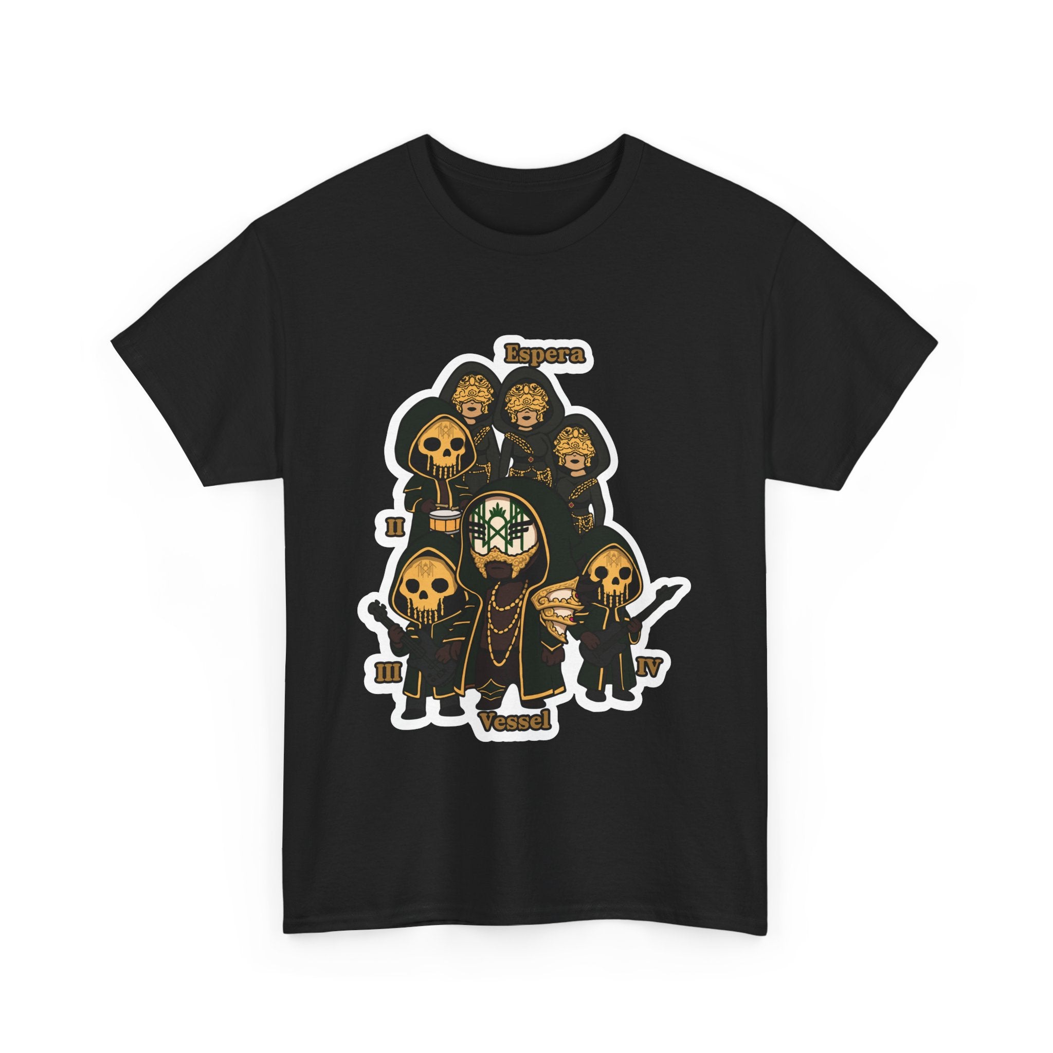 CHibi Band -Chic Unisex Heavy Cotton Tee - Edgy Graphic Design, Gifts, Halloween, Festivals, and Everyday Style