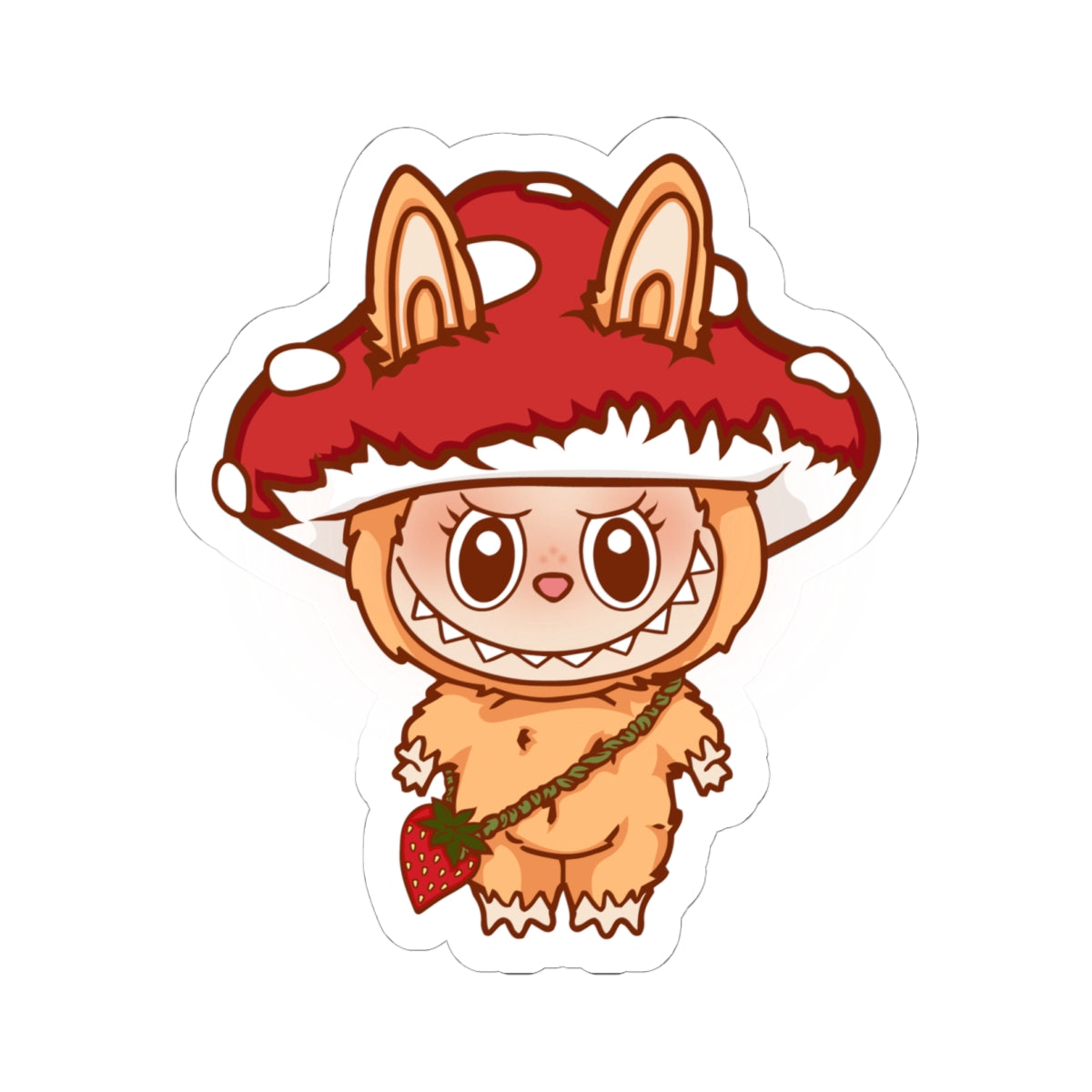Cute Mushroom Labubu Kiss-Cut Stickers, Adorable Art Stickers for Laptops, Journals, Scrapbooking, Kid's Parties, Gifts