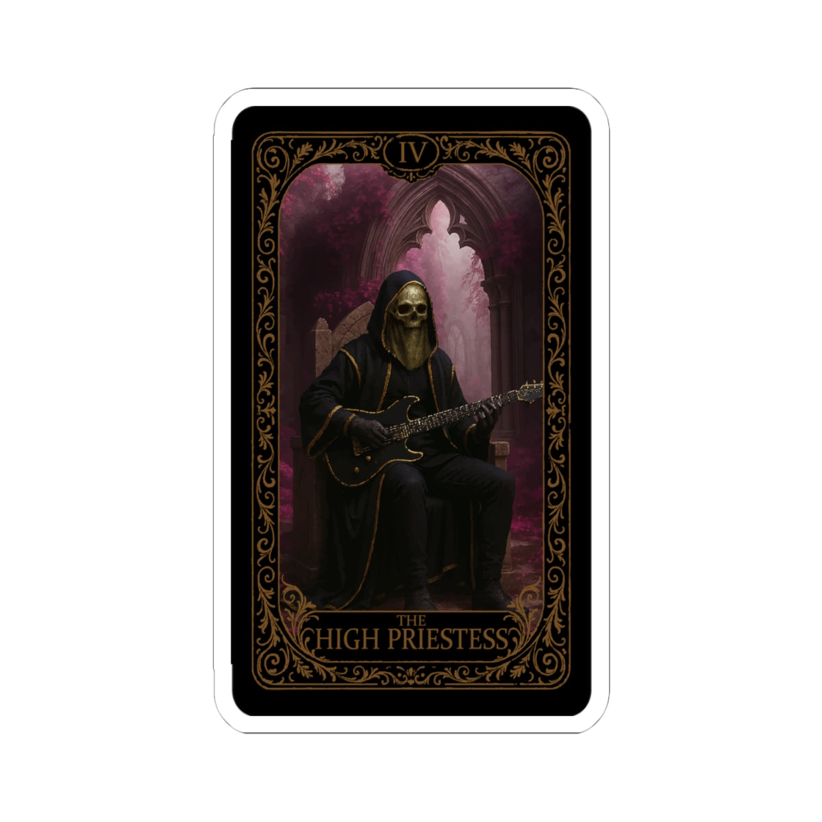 The High Priestess Tarot Themed Kiss-Cut Stickers - Witchy Decor, Laptop Adhesive, Dark Academia Art, Tarot Inspired Stickers