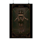 Two of Swords Tarot- Gothic Themed Satin Posters, Wall Art Decor, Home Aesthetic, Unique Gifts, Tarot Inspired Decor, Mystical Wall Hanging