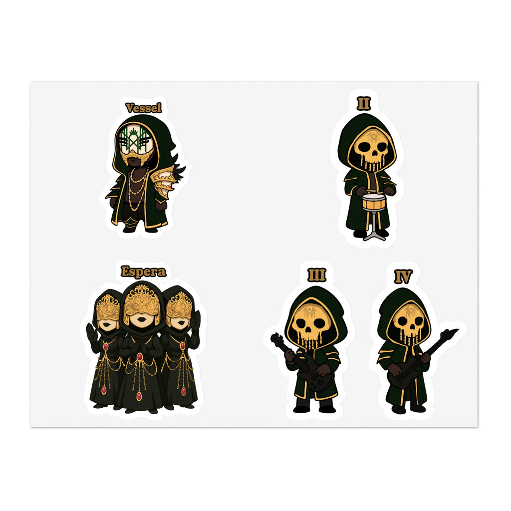 Chibi Band Members- Character Sticker Sheets for Halloween, Crafting, Journaling, Gift Wrap, and Decor