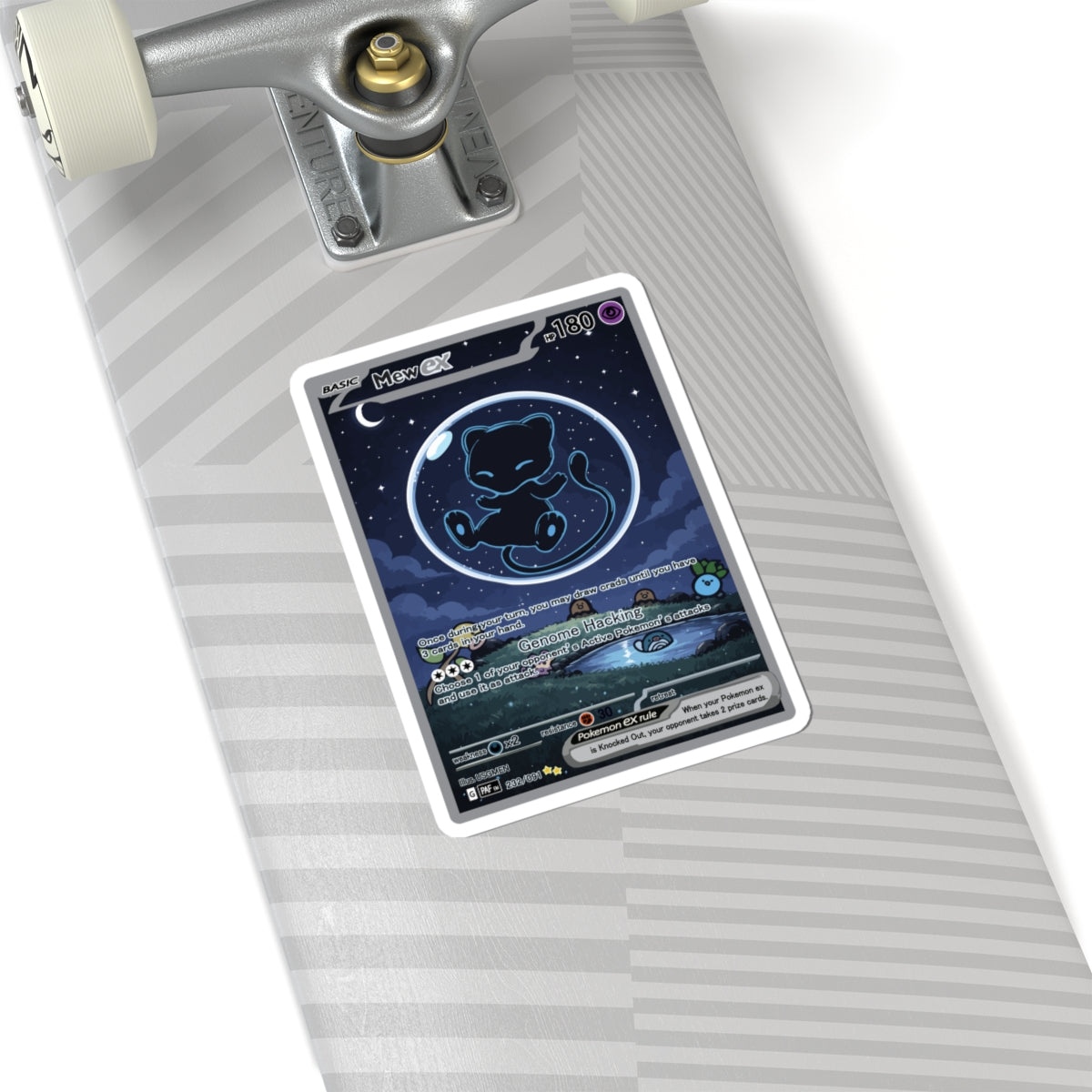 Dark Bubble Mew Card Sticker — Night Sky Kiss-Cut Sticker