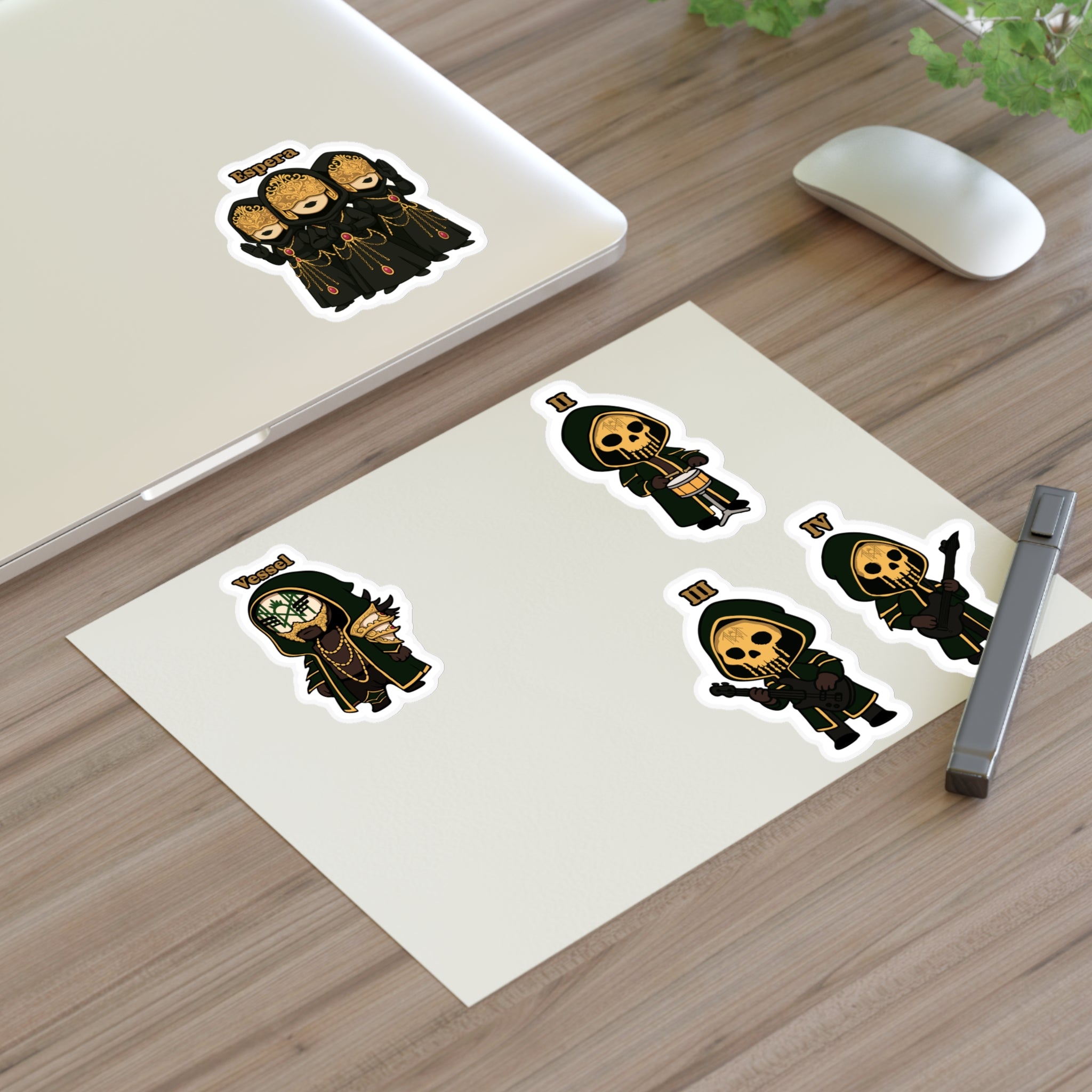 Chibi Band Members- Character Sticker Sheets for Halloween, Crafting, Journaling, Gift Wrap, and Decor