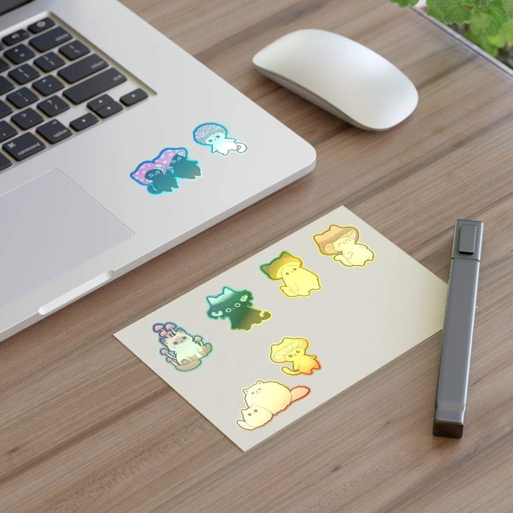 Mushroom Cat Sticker Sheet — Cute Kawaii Mushroom Cats Planner Stickers
