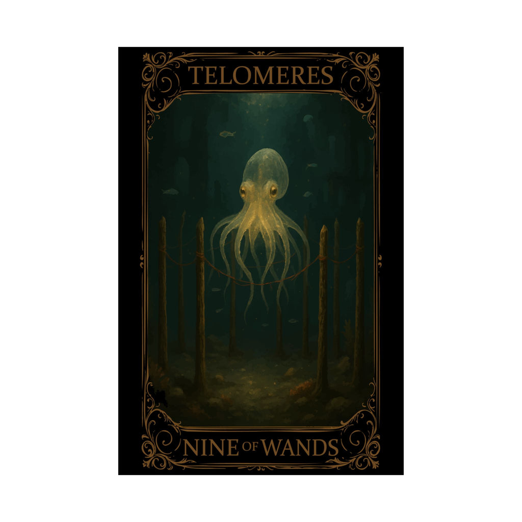 Nine Of Wands- Mystical Octopus Satin Poster, Ocean Art Print, Nautical Home Decor, Fantasy Wall Art, Gift for Art Lovers