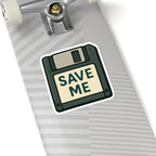 Floppy Disk "Save Me" Sticker — Retro Tech Kiss-Cut Vinyl Decal
